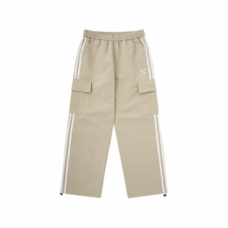 膨胀潮牌 复古宽松双杠侧条纹舒适休闲裤 男女同款