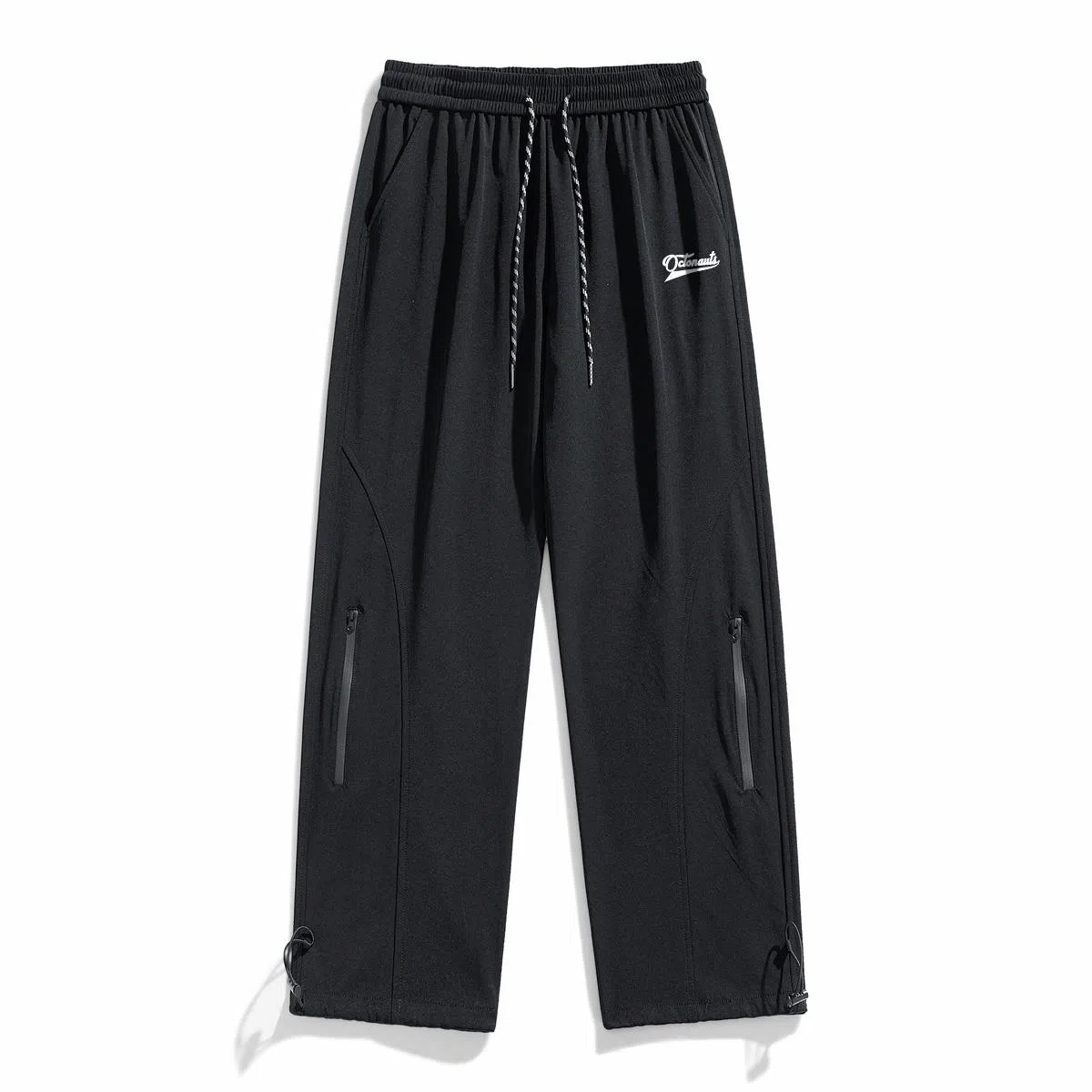 海底小纵队 美式高街基础字母印花潮流时尚百搭显瘦日常通勤简约基础拼接直筒休闲裤 男女同款