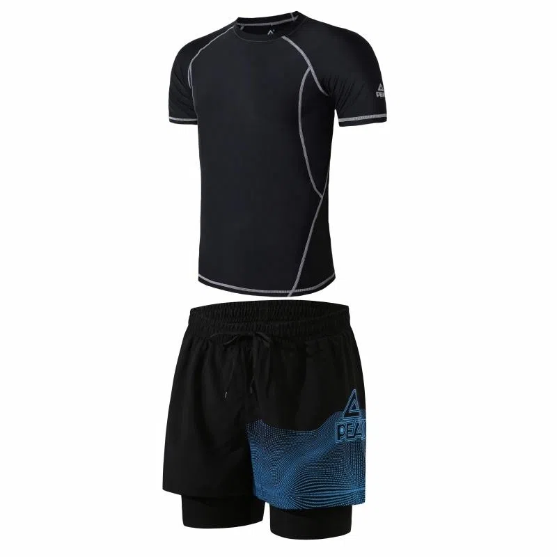 匹克 双层速干泳裤泳衣套装 男款