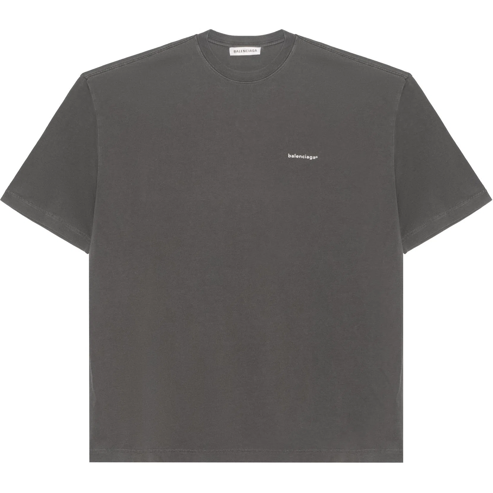 Balenciaga Logo Print T-Shirt Grey