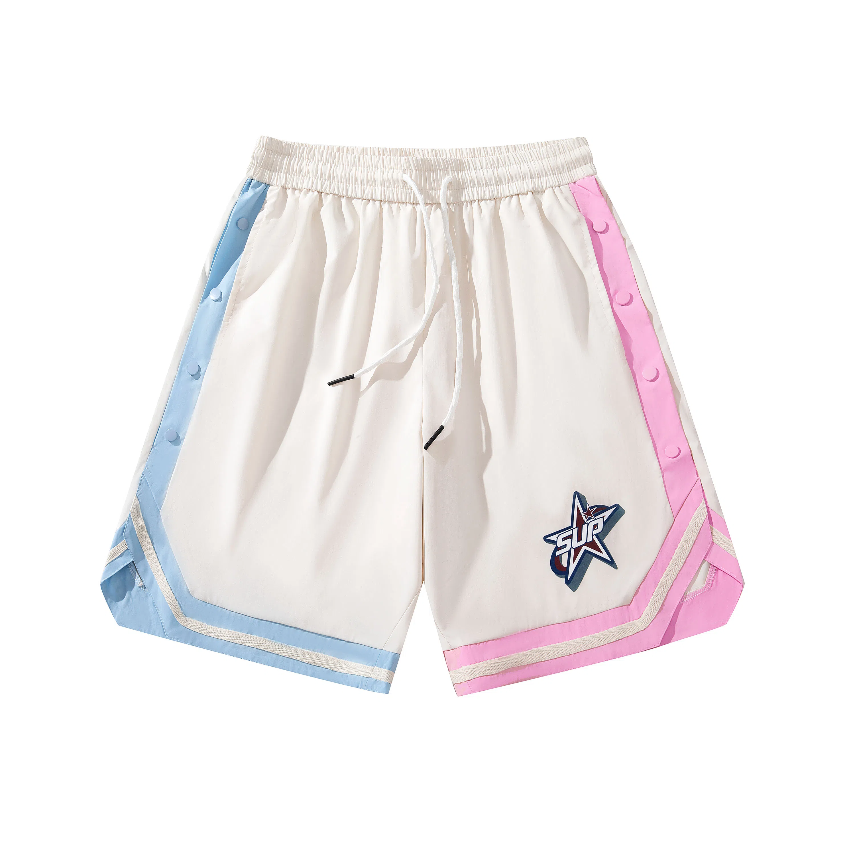 SUPEREALLY Retro Star Stripe Basketball Shorts