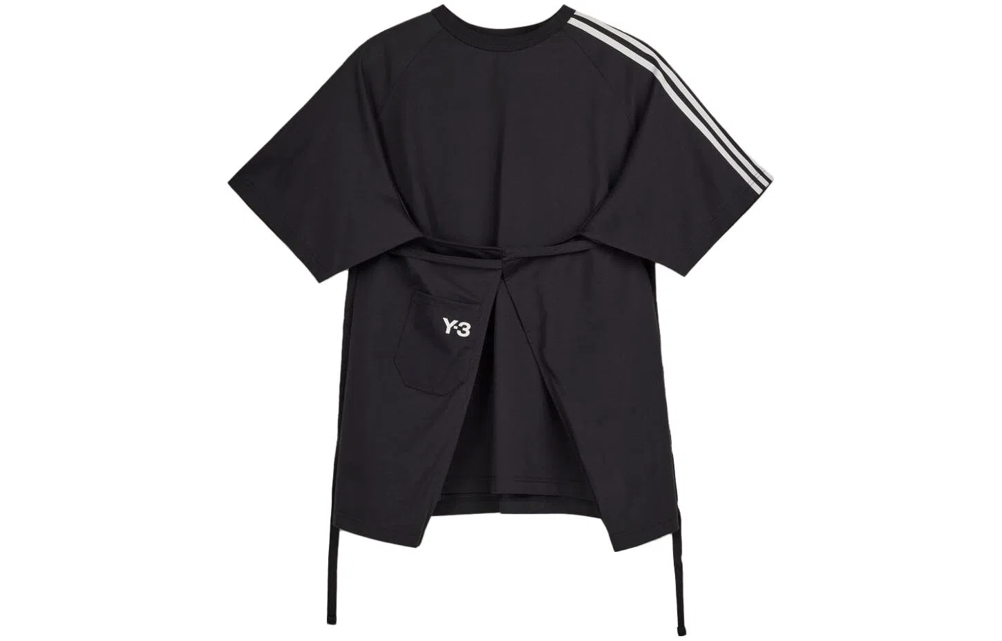 Y-3 Striped Loose Crewneck T-Shirt Black