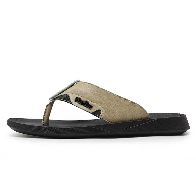 潮泽 潮流通勤百搭简约 车缝线 速干人字拖鞋 男款