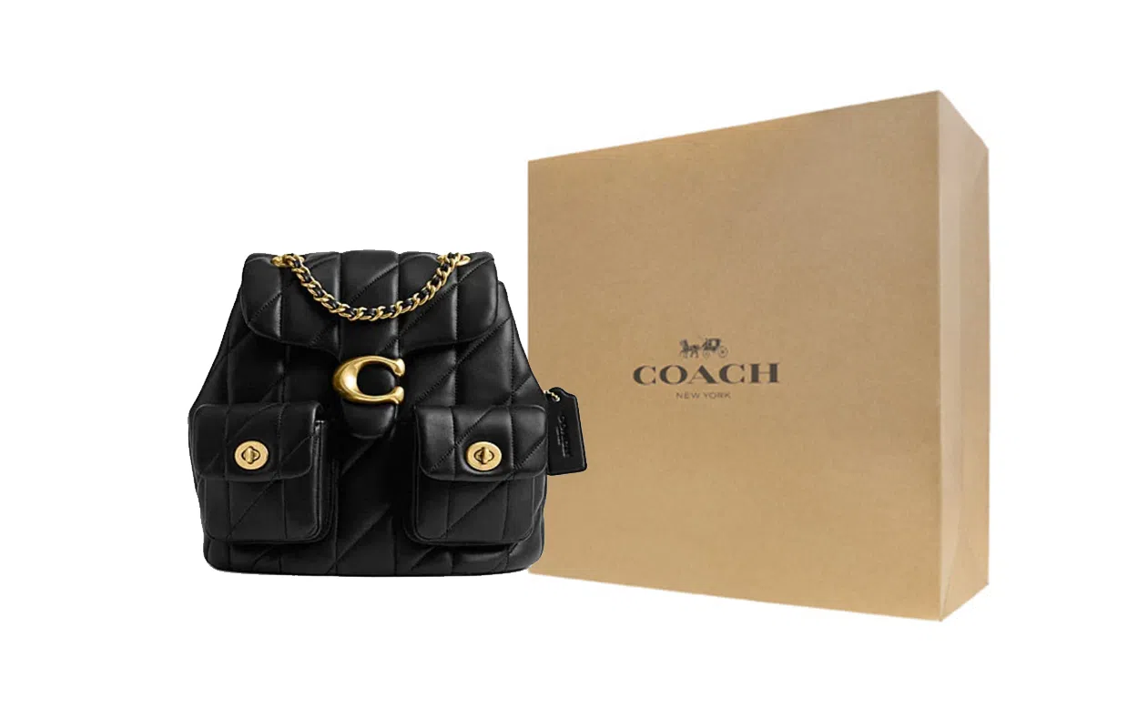 COACH Tabby 22 Quilted Backpack Black