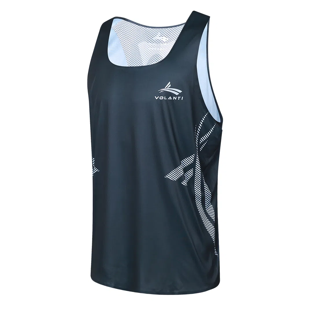 沃兰迪 风影训练短跑田径马拉松速干排汗运动背心 男女同款 黑色