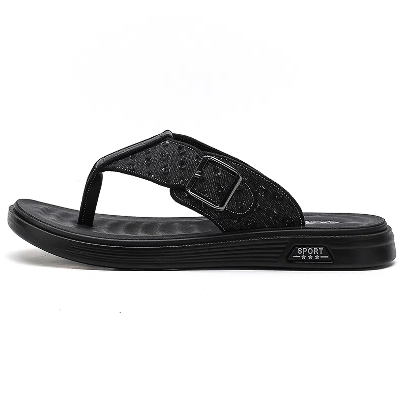 潮泽 经典潮流时尚 橡胶底 车缝线 速干人字拖鞋 男款