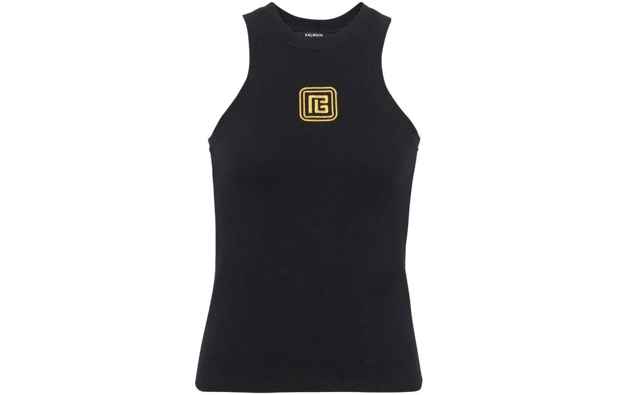 BALMAIN Pb Embroidered Tank Top