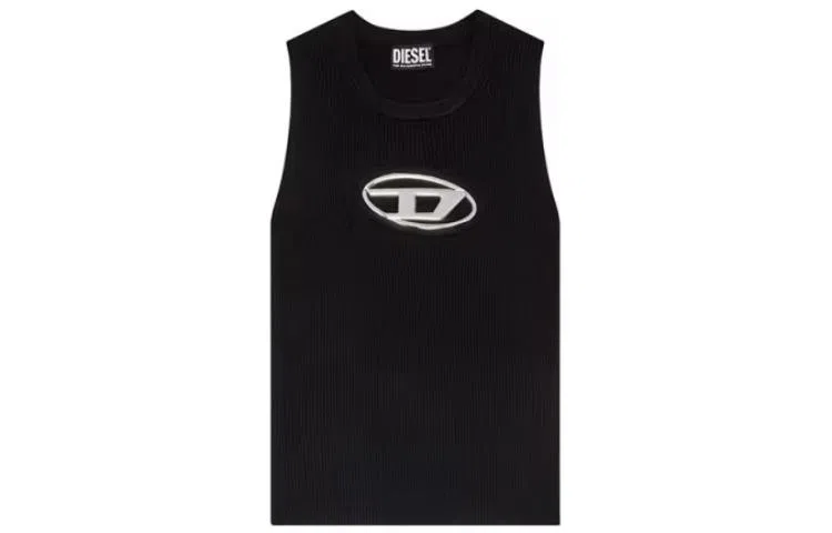 DIESEL OVAL-D Black Tank Top
