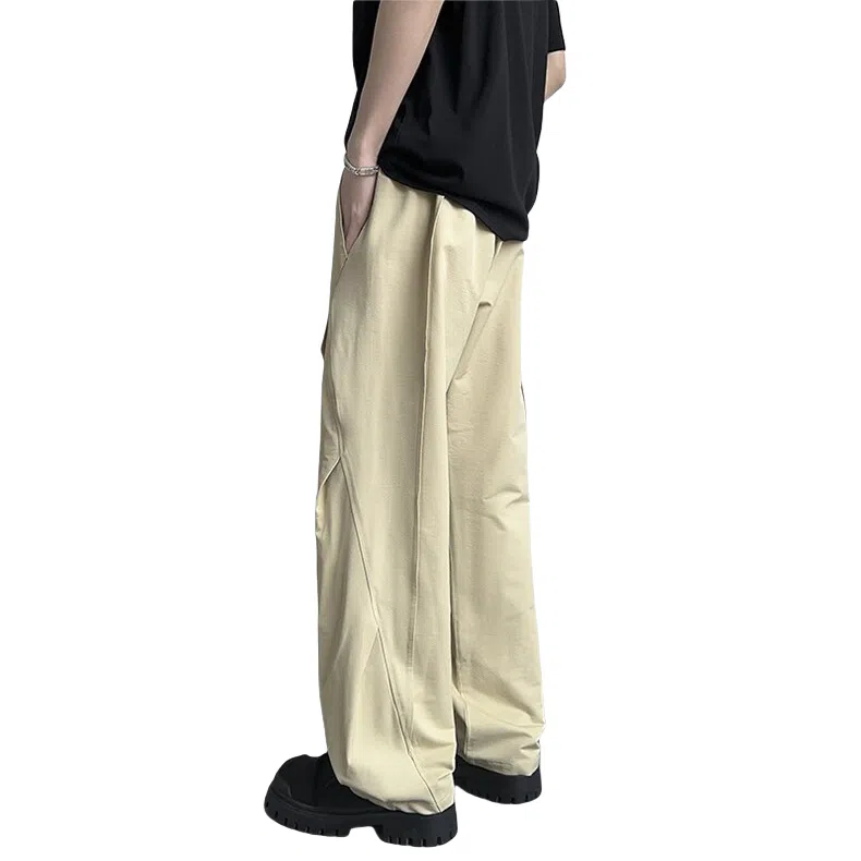 颂希尔 美式微褶直筒宽松运动休闲裤 男女同款