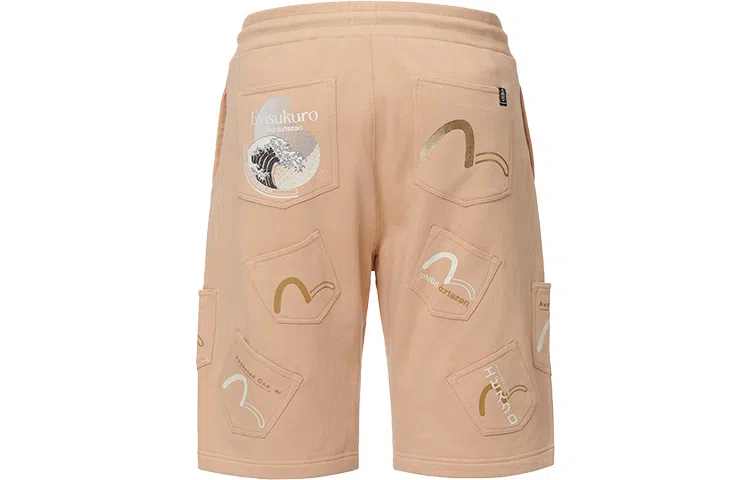 EVISU SS22 Seagull Print Multi-Pocket Shorts