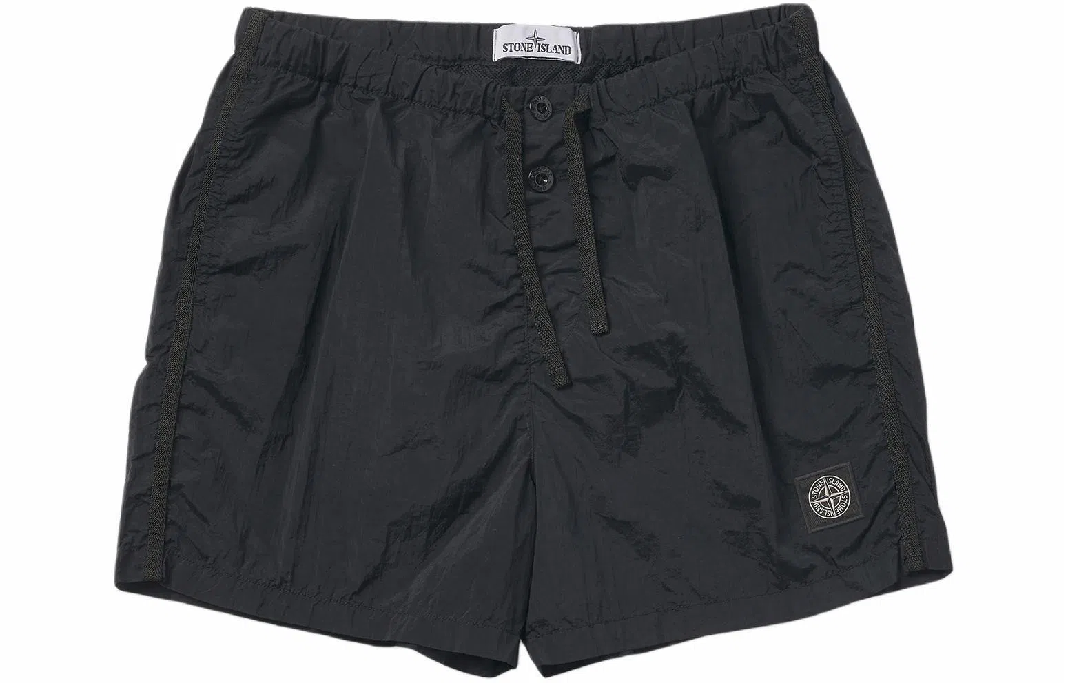 Stone Island Logo Drawstring Swim Shorts Black