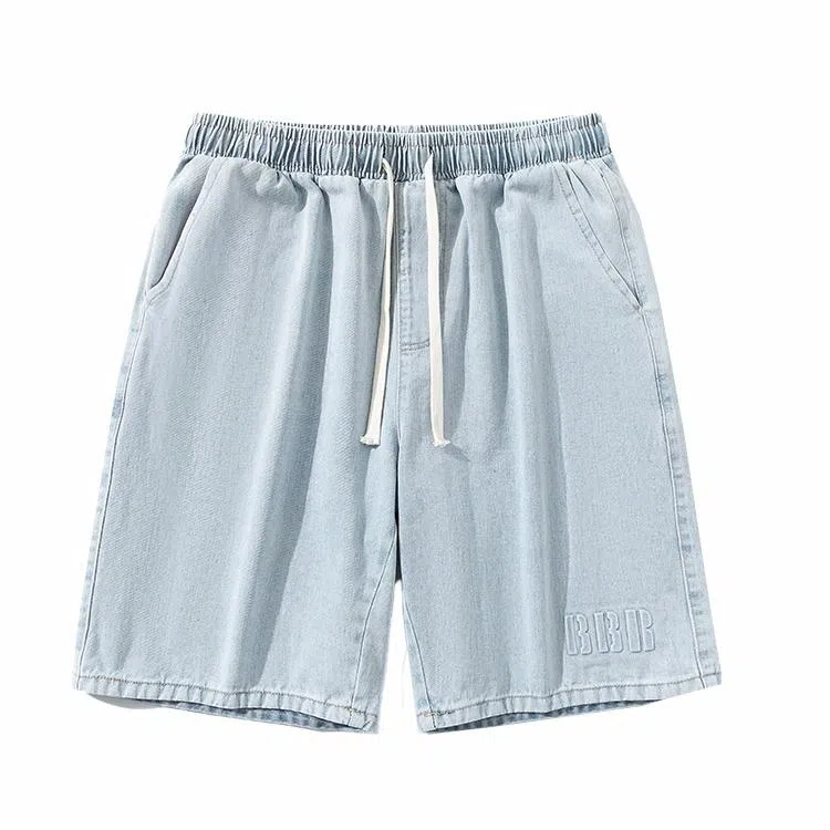 双星八特 潮牌百搭短裤休闲宽松直筒运动裤子牛仔短裤 男女同款