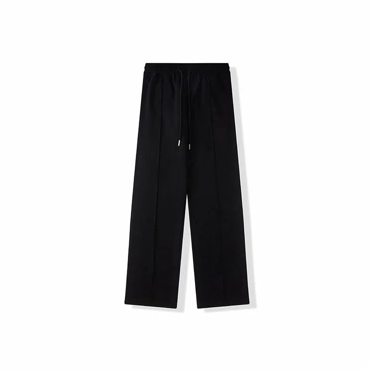 我是大卫 时尚简约百搭宽松直筒休闲裤 男款 黑色