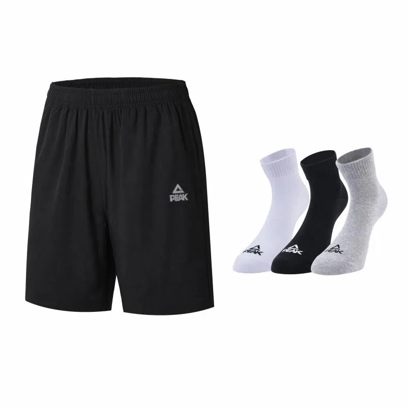 匹克 吸汗速干透气跑步健身短裤短袜休闲运动套装 男女同款