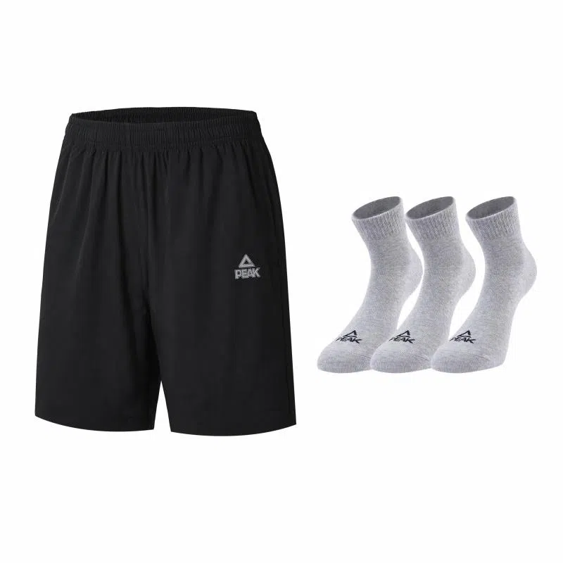 匹克 吸汗速干透气跑步健身短裤短袜休闲运动套装 男女同款