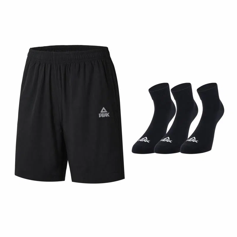 匹克 吸汗速干透气跑步健身短裤短袜休闲运动套装 男女同款