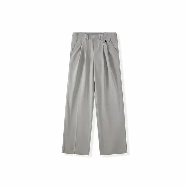 我是大卫 韩版免烫抗皱垂感拖地裤潮流百搭直筒宽松阔腿西裤休闲裤 男款