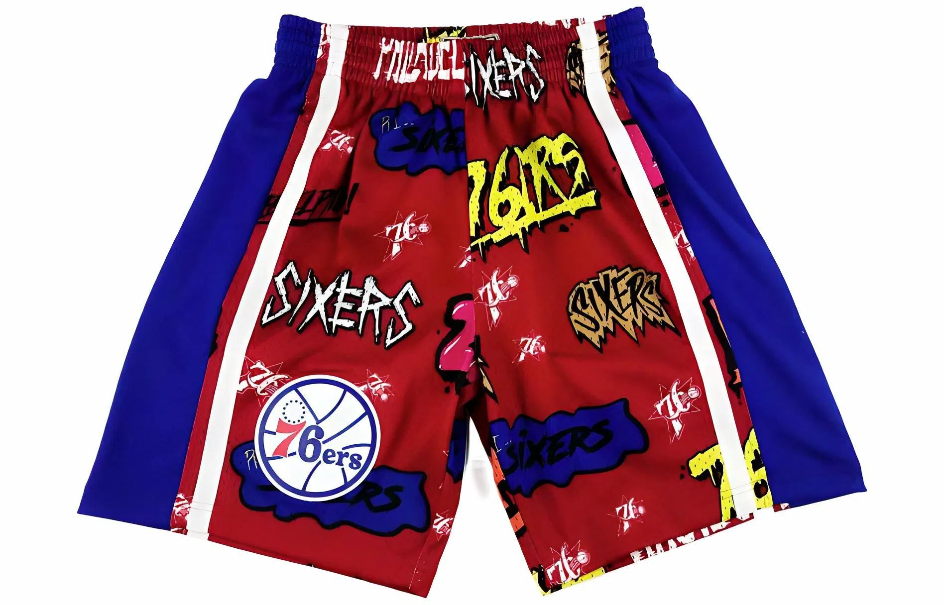 Mitchell & Ness 76ers Basketball Shorts Red