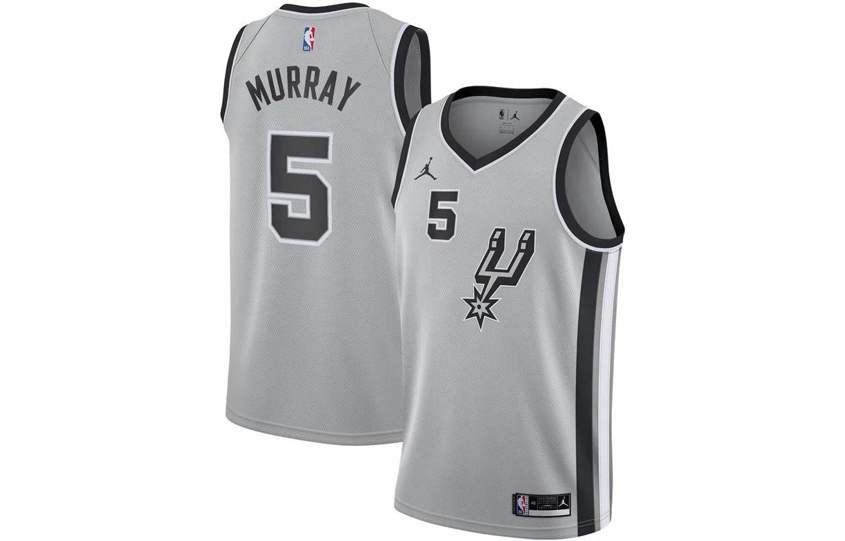 Jordan NBA San Antonio Spurs Dejounte Murray 5 Jersey Grey