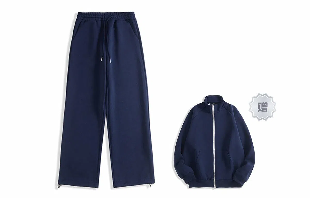 我是大卫 纯色简约基础款宽松休闲裤 男女同款 深蓝色