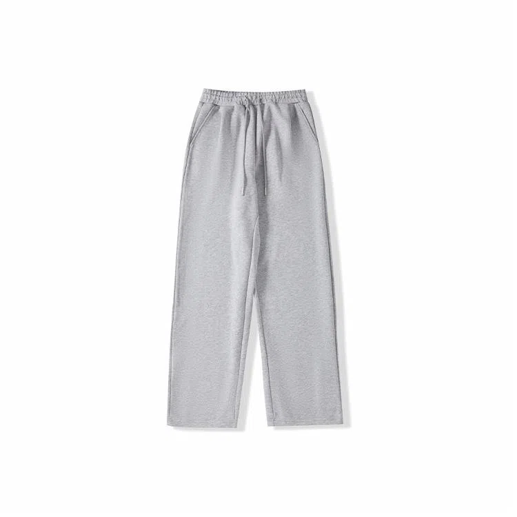 我是大卫 基础款纯色垂感直筒系带中腰卫裤休闲裤 男女同款