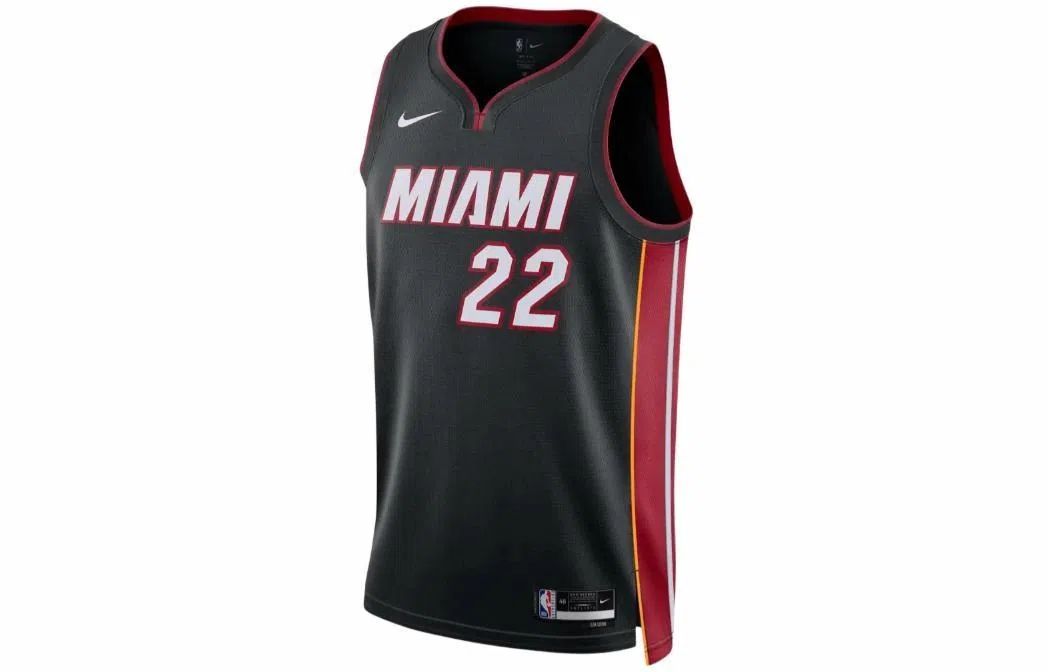 Nike NBA Team Logo Breathable SW Fan Edition 22-23 Heat Butler 22 Jersey Black