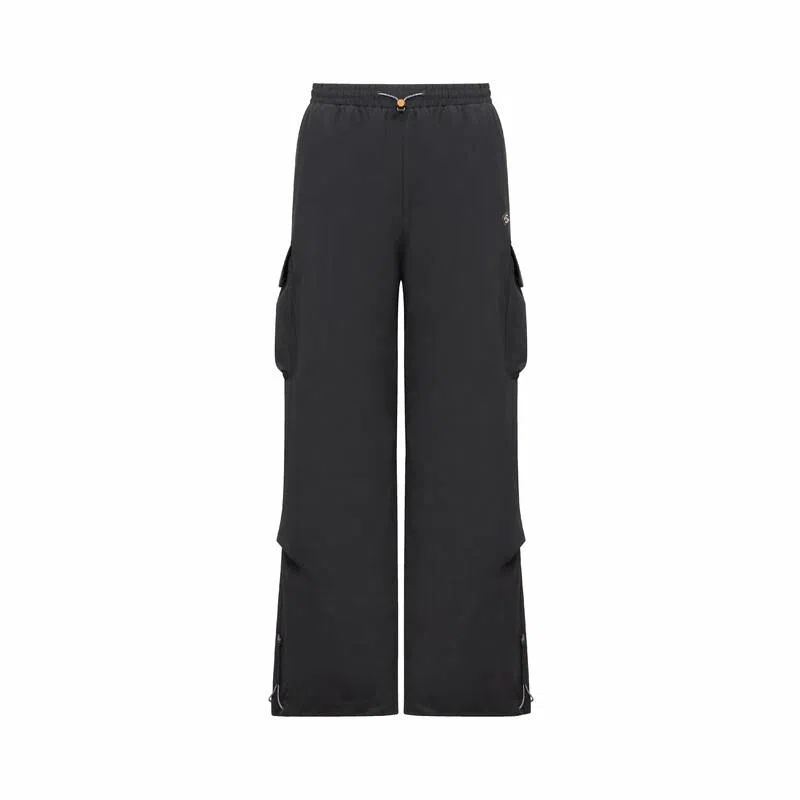 探路者 纯色户外透气速干弹力中腰宽松直筒休闲裤 男女同款