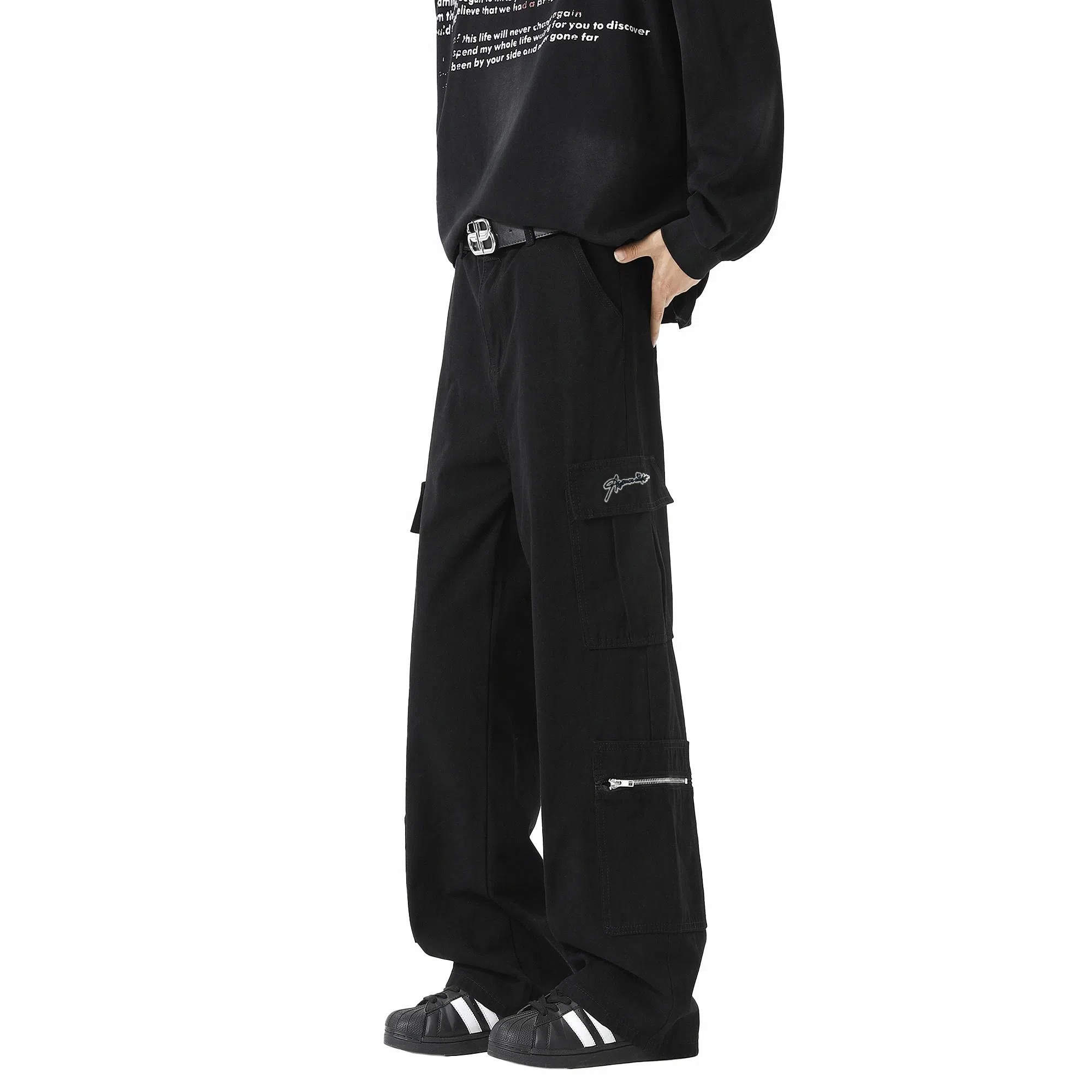 王者荣耀 鲁班七号星空梦想款 美式复古高街潮流工装多口袋设计宽松百搭日常校园青春通勤舒适柔软透气中腰经典直筒休闲裤 男女同款