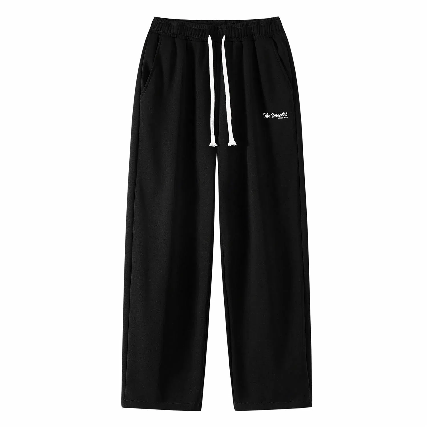 三体 水滴系列 简约基础款字母印花宽松美式复古百搭垂感自然直筒多巴胺高街潮牌日常通勤时尚舒适休闲裤 男女同款