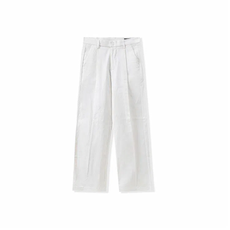 我是大卫 日系复古直筒宽松休闲裤 男女同款 白色