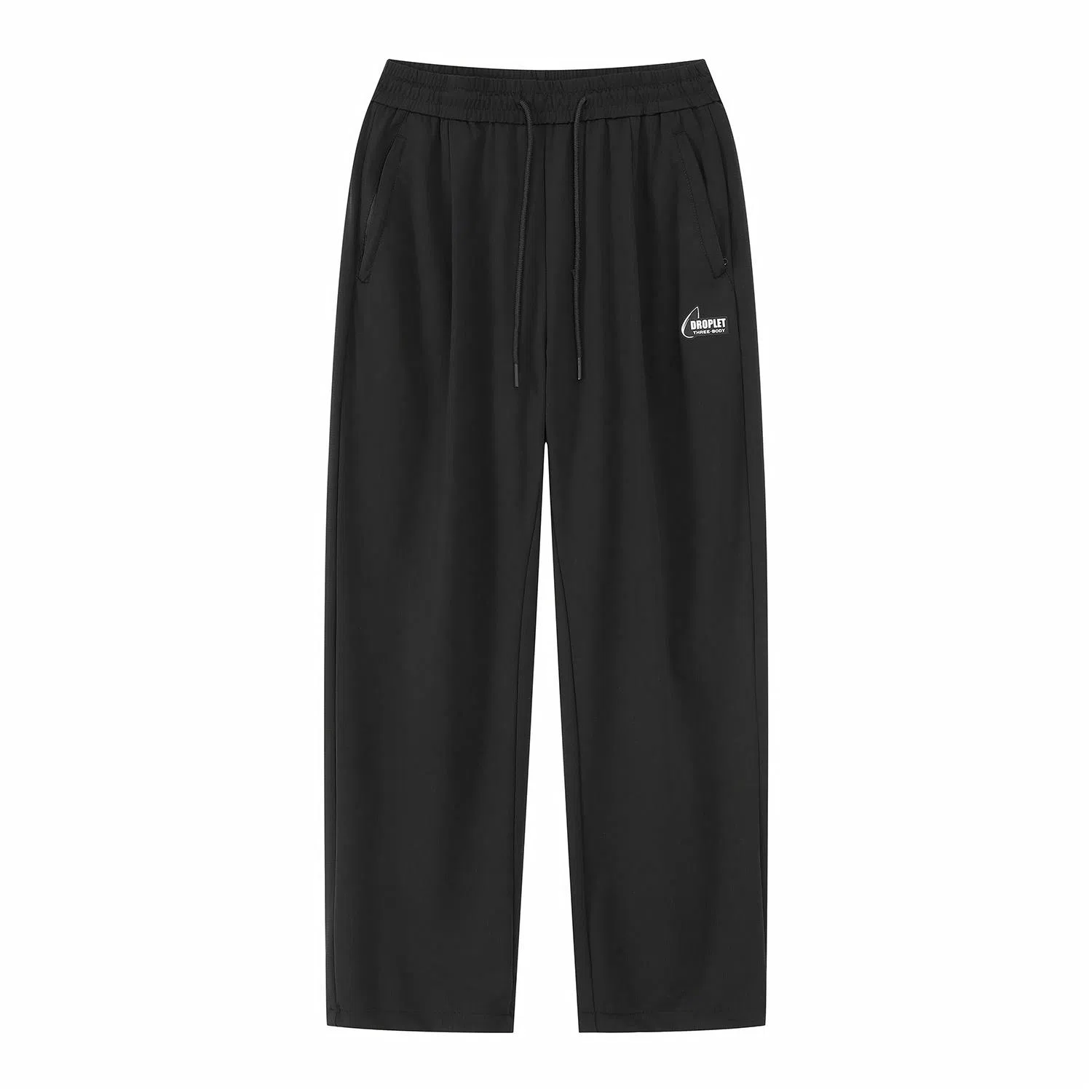 三体 水滴系列 冰丝垂感透气薄款简约基础直筒百搭宽松阔腿纯色美式复古高街潮牌学院风多巴胺学生显瘦时尚休闲裤 男女同款