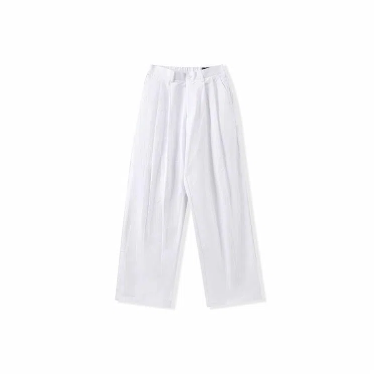 我是大卫 纯色简约垂坠感直筒宽松百搭休闲裤 男女同款