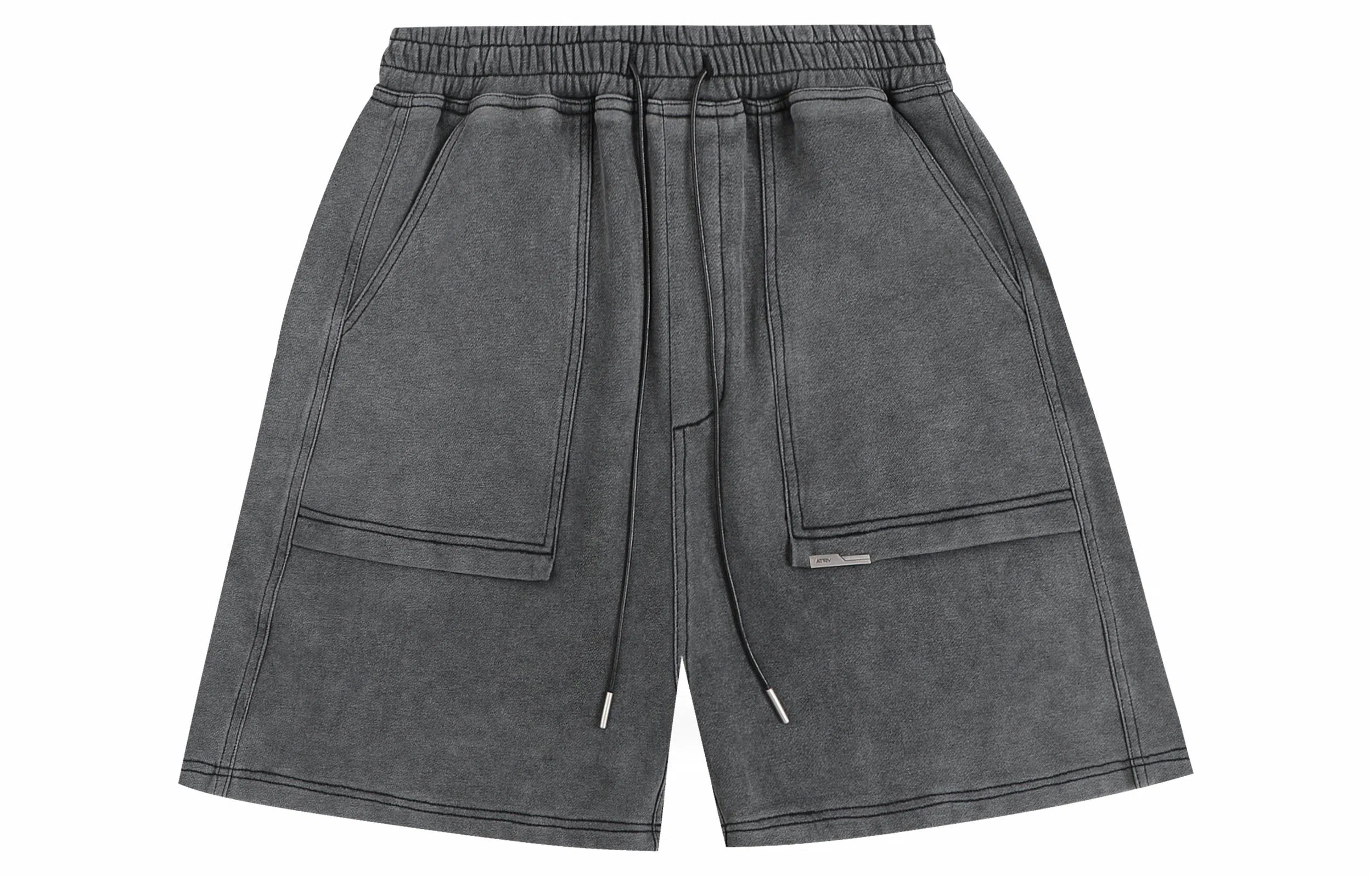 Atry Basic High Waist Drawstring Shorts Gray