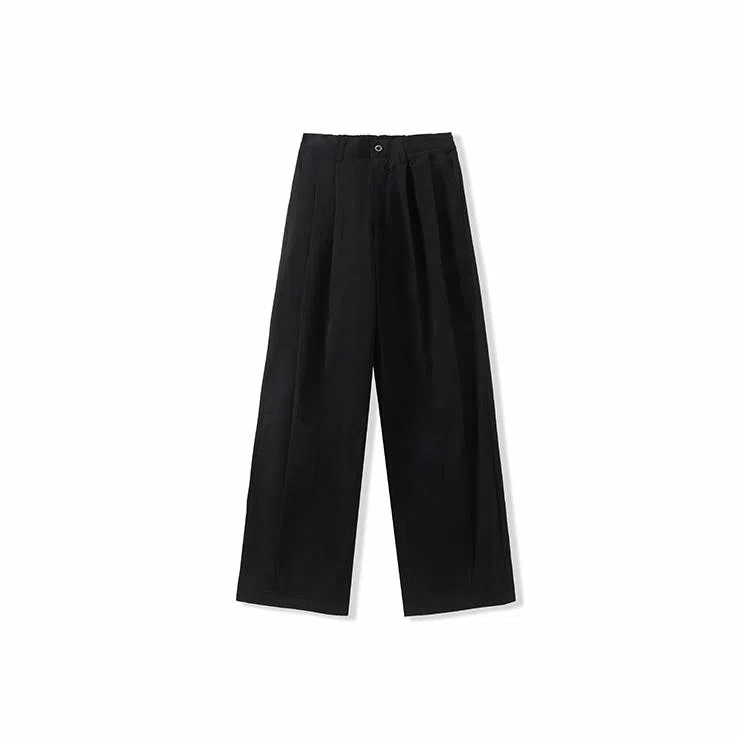 我是大卫 纯色简约垂坠感直筒宽松百搭休闲裤 男女同款