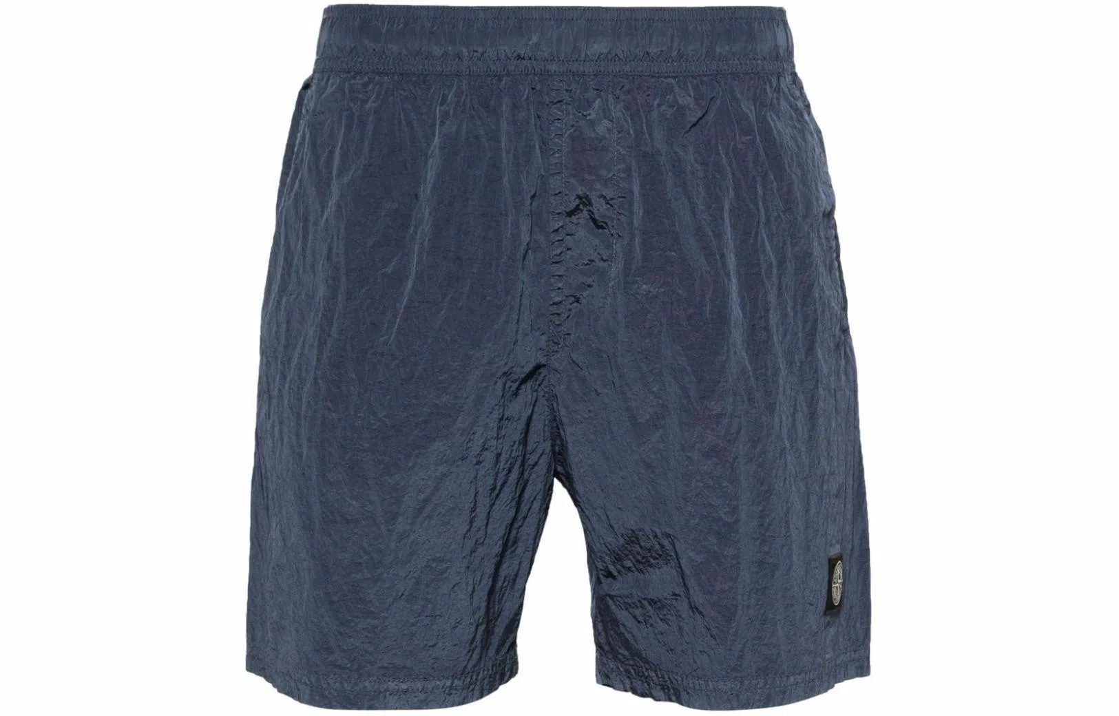 Stone Island Logo Elastic Waist Shorts Blue