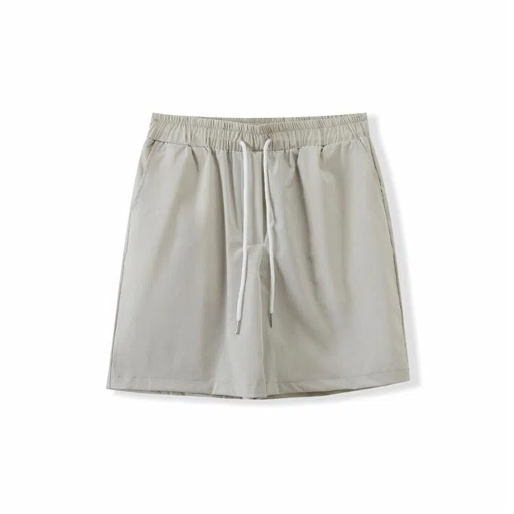 我是大卫 基础纯色百搭薄款抽绳直筒休闲短裤 男女同款
