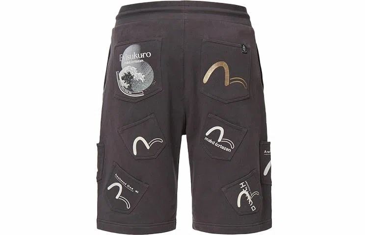 EVISU SS22 Seagull Print Multi-Pocket Shorts