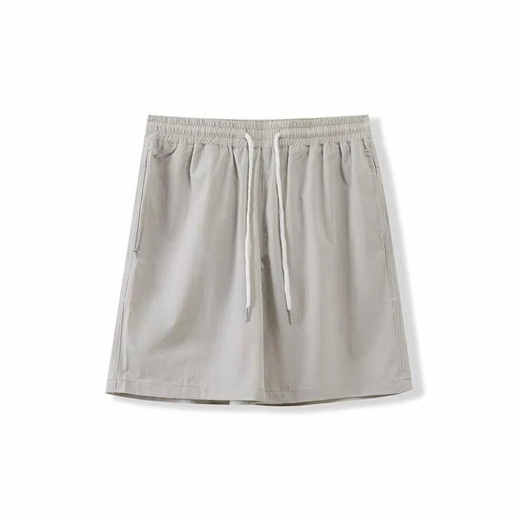 我是大卫 纯色简约抽绳直筒休闲短裤 男女同款