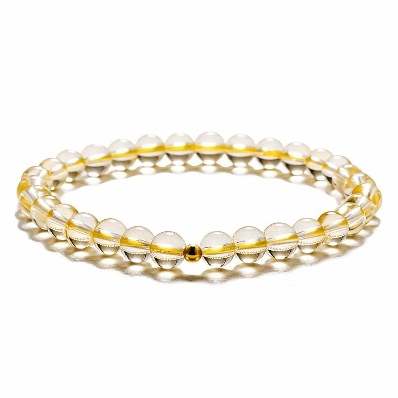 【匠心手作 18K金转运珠】 灵菲 吸金招财新中式小众简约高级感百搭显白手饰 财源滚滚有钱花#好运 黄水晶 手串 女款