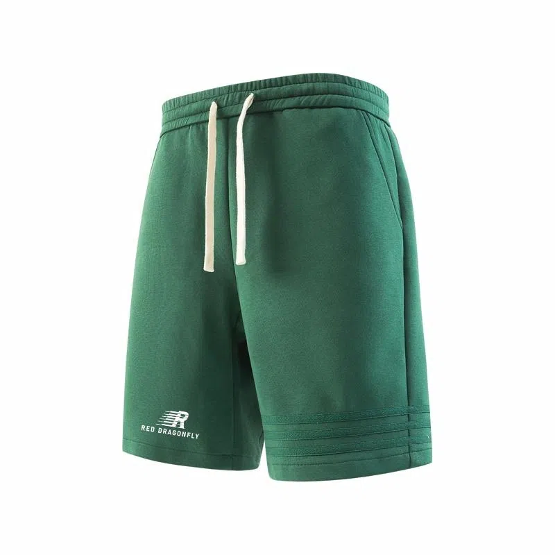 红蜻蜓 美式复古高街经典三条杠设计感宽松百搭舒适简约直筒潮流时尚五分休闲短裤 男女同款