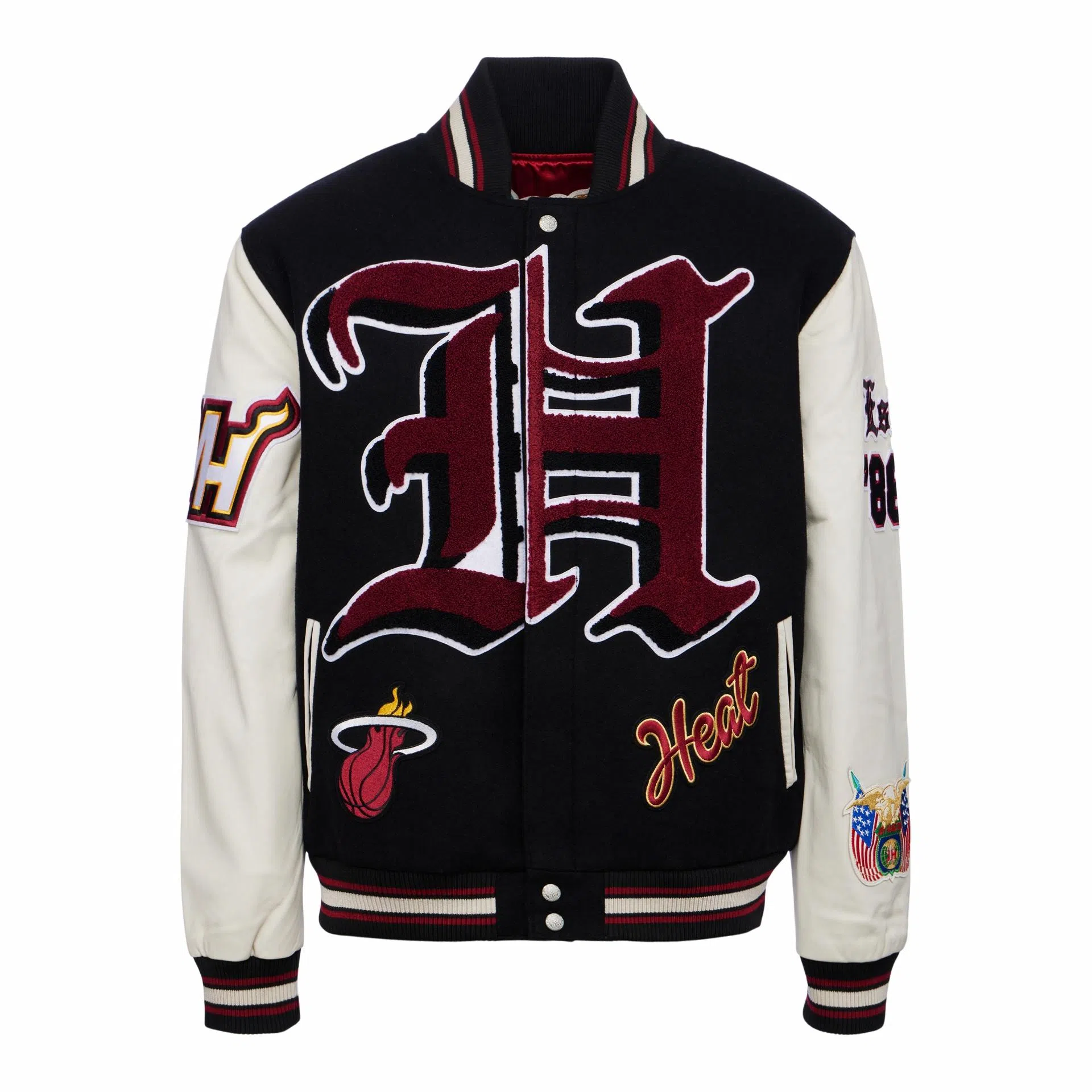 Jeff Hamilton NBA Miami Heat Retro Baseball Jacket Black