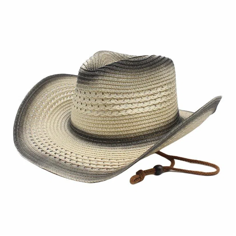 木林森 西部牛仔绑带复古户外防晒遮阳显脸小宽帽檐小草百搭海滩度假 草编 渔夫帽 男女同款情侣款