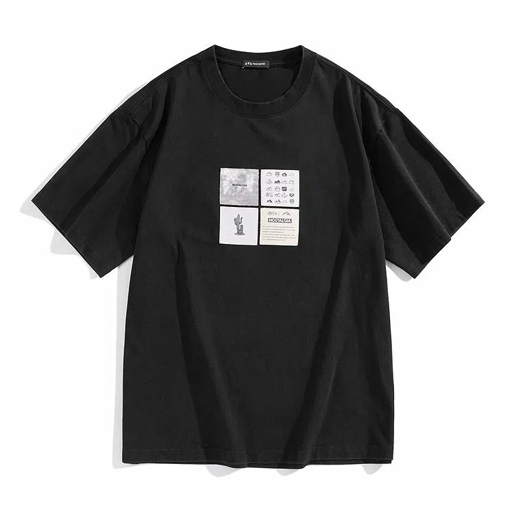 PEACEBIRD MEN Vintage Print T-Shirt