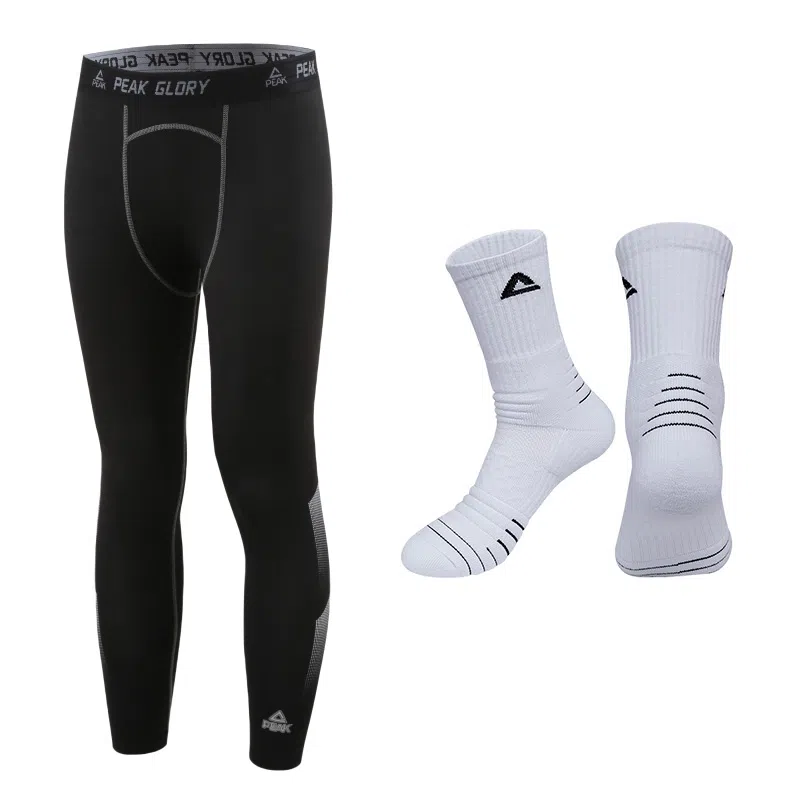 匹克 速干紧身训练打底裤薄款中腰健身套装 男款