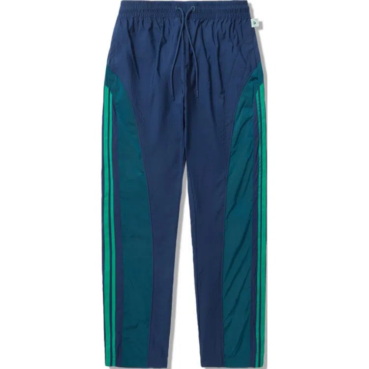 中国李宁 重燃系列 直筒宽松运动休闲裤 男款 深普蓝铜绿色