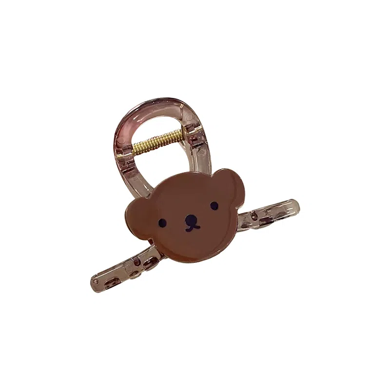 蒙妮 萌趣可爱小熊大号抓夹 亚克力 发夹 男女同款情侣款