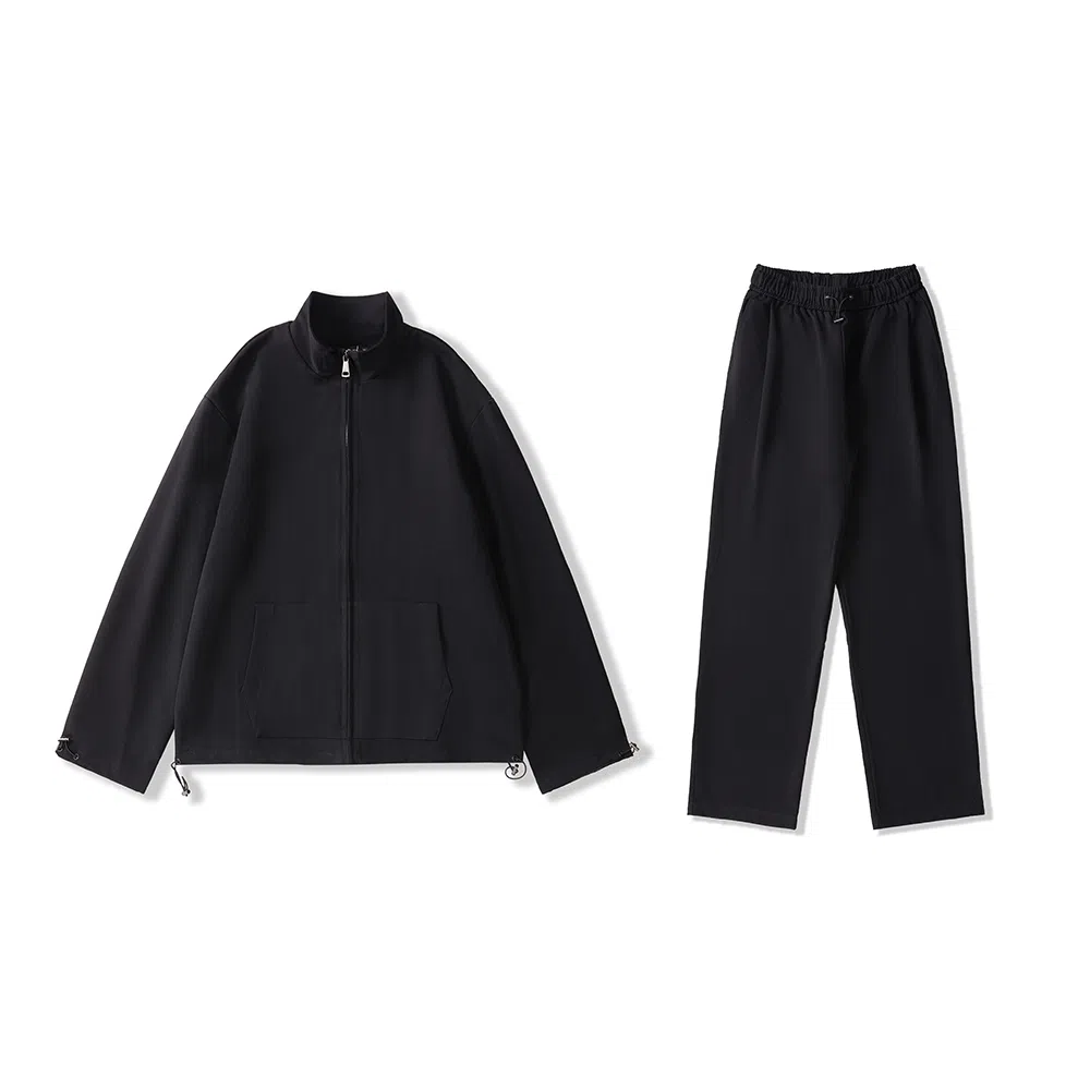 我是大卫 复古基础款简约运动外套休闲直筒裤卫衣套装 男女同款