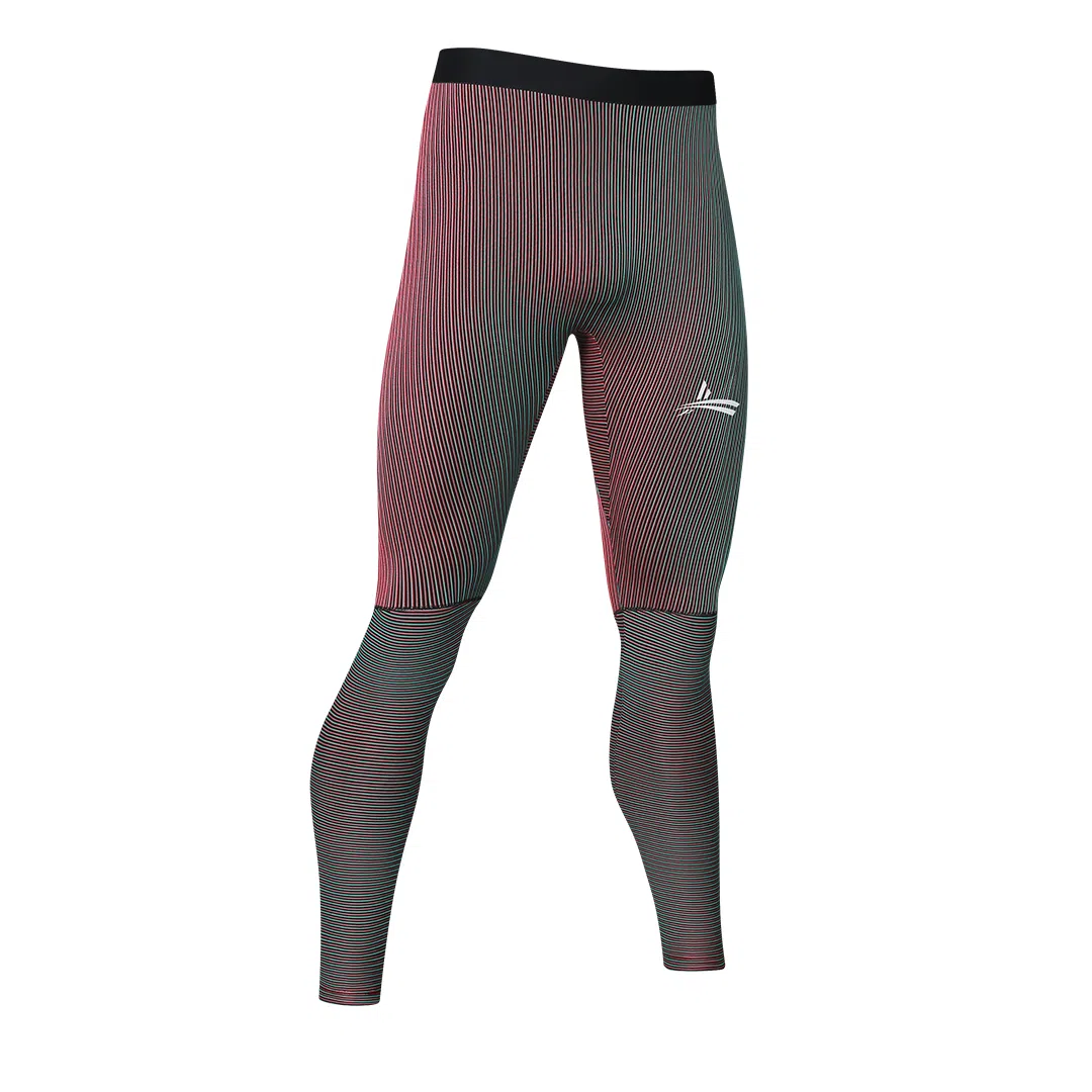 沃兰迪 螺纹智旋炫彩跑步健身田径马拉松控温紧身运动长裤 男女同款