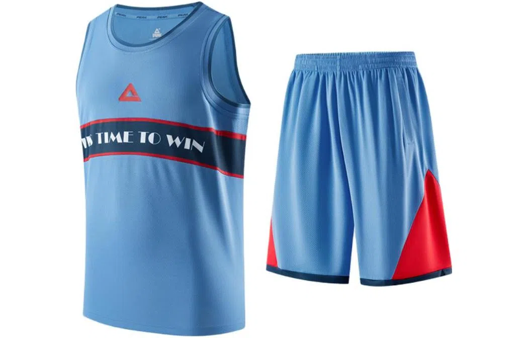 匹克 篮球训练系列 吸湿透气篮球套装 男款 灰蓝