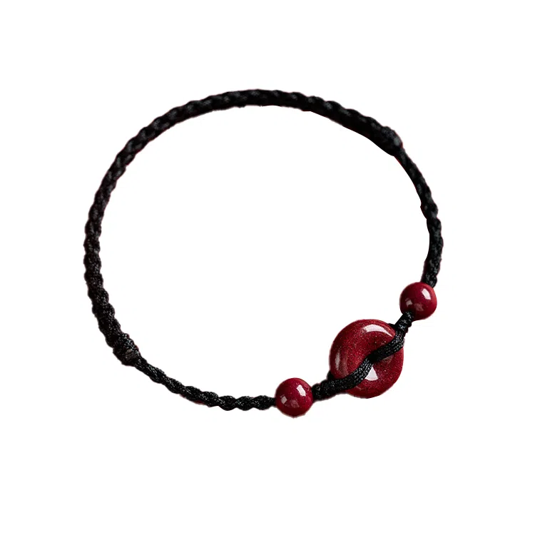 玄唐 新中式平安扣 招财纳福小众再造辰砂 朱砂 手绳 女款